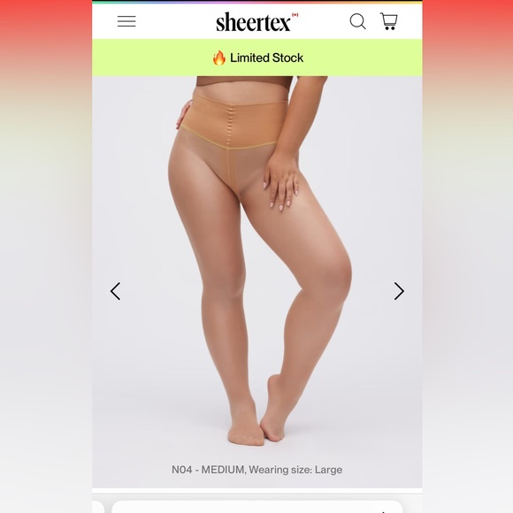 Sheertex Accessories - Sheertex Nude (N04) Super Sheer Pantyhose - Size L - BRAND NEW